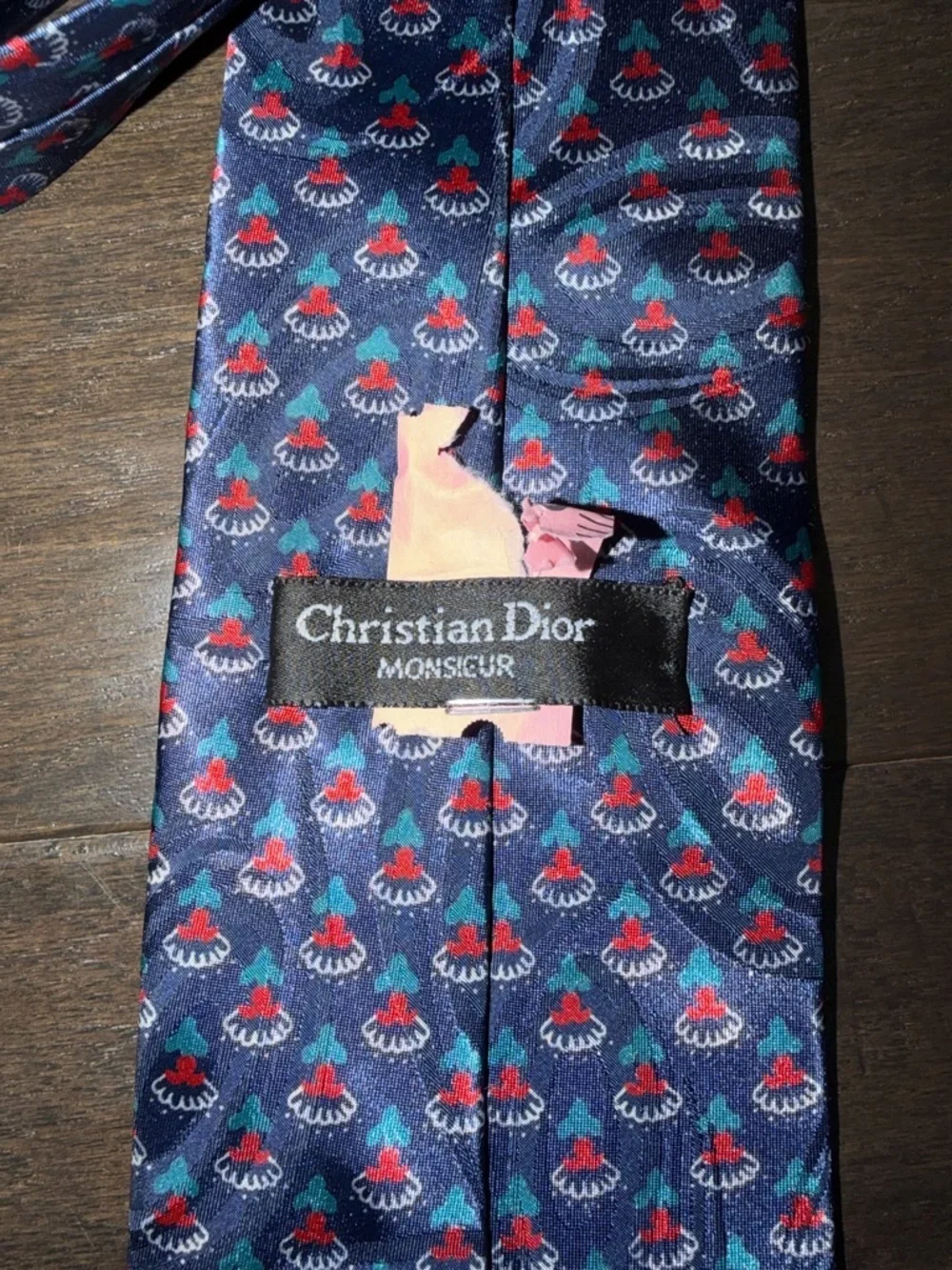 Vintage Christian Dior Monsieur Navy Red Rocketship Tie